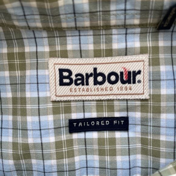 Barbour Button Down Shirt Men's Size M Tailored Fit Plaid Soft Brushed Fabric - Picture 8 of 9